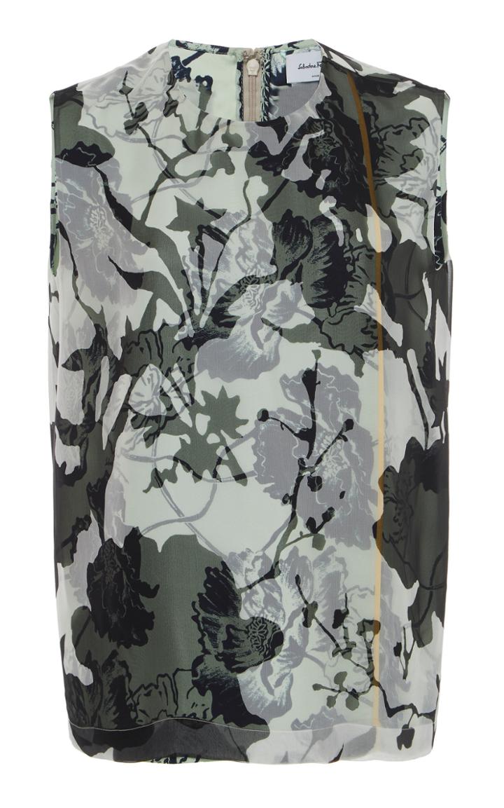 Salvatore Ferragamo Sleeveless Twill Blouse