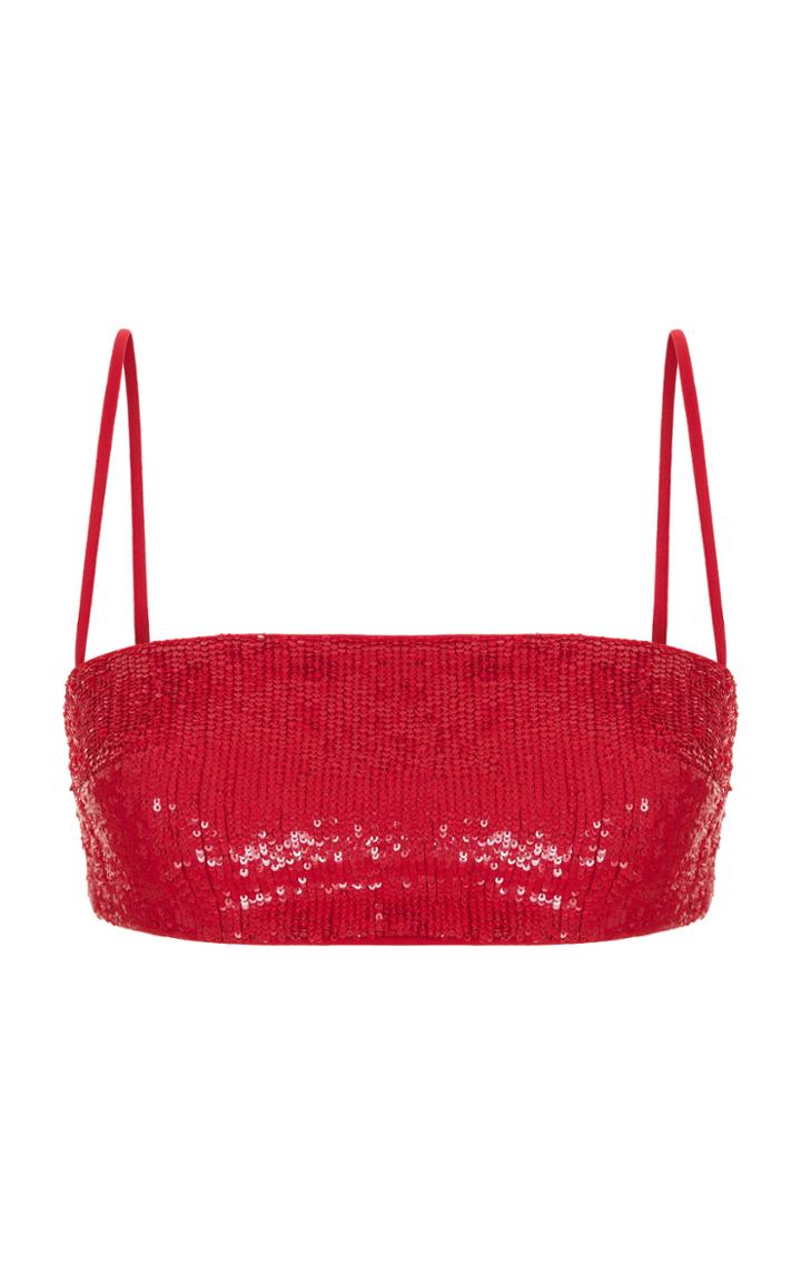 Rasario Cropped Sequin Top