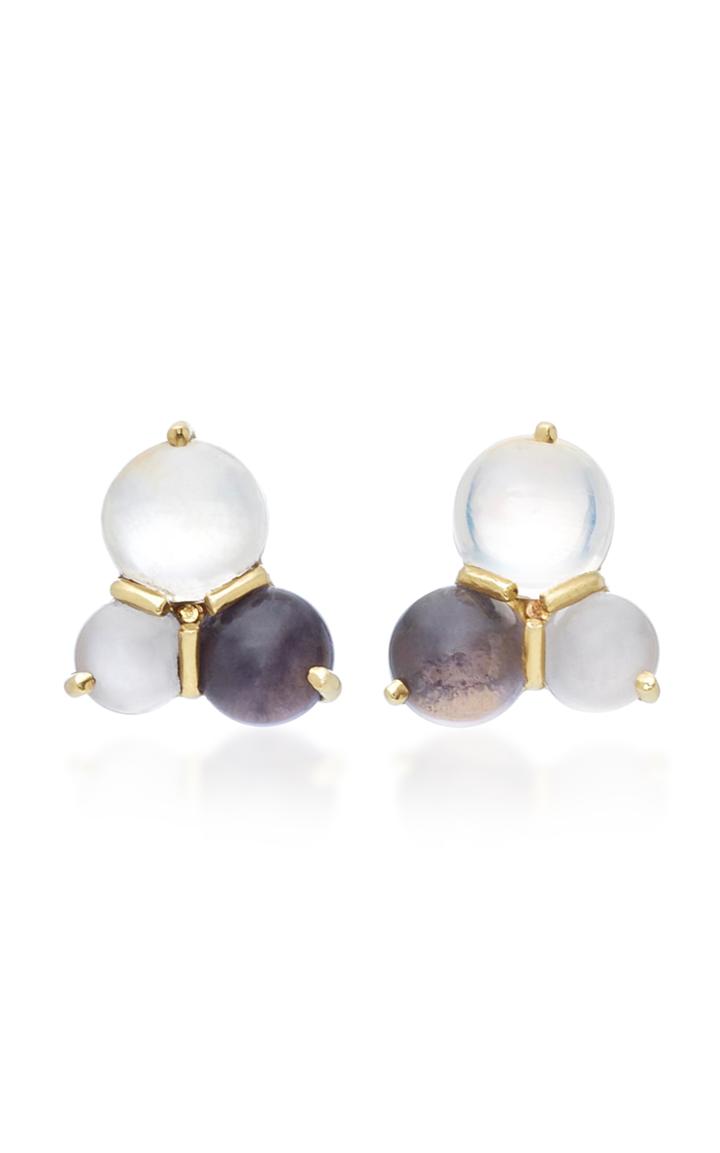 Daria De Koning Dagny 18k Yellow Gold Multi-stone Cluster Stud Earrings