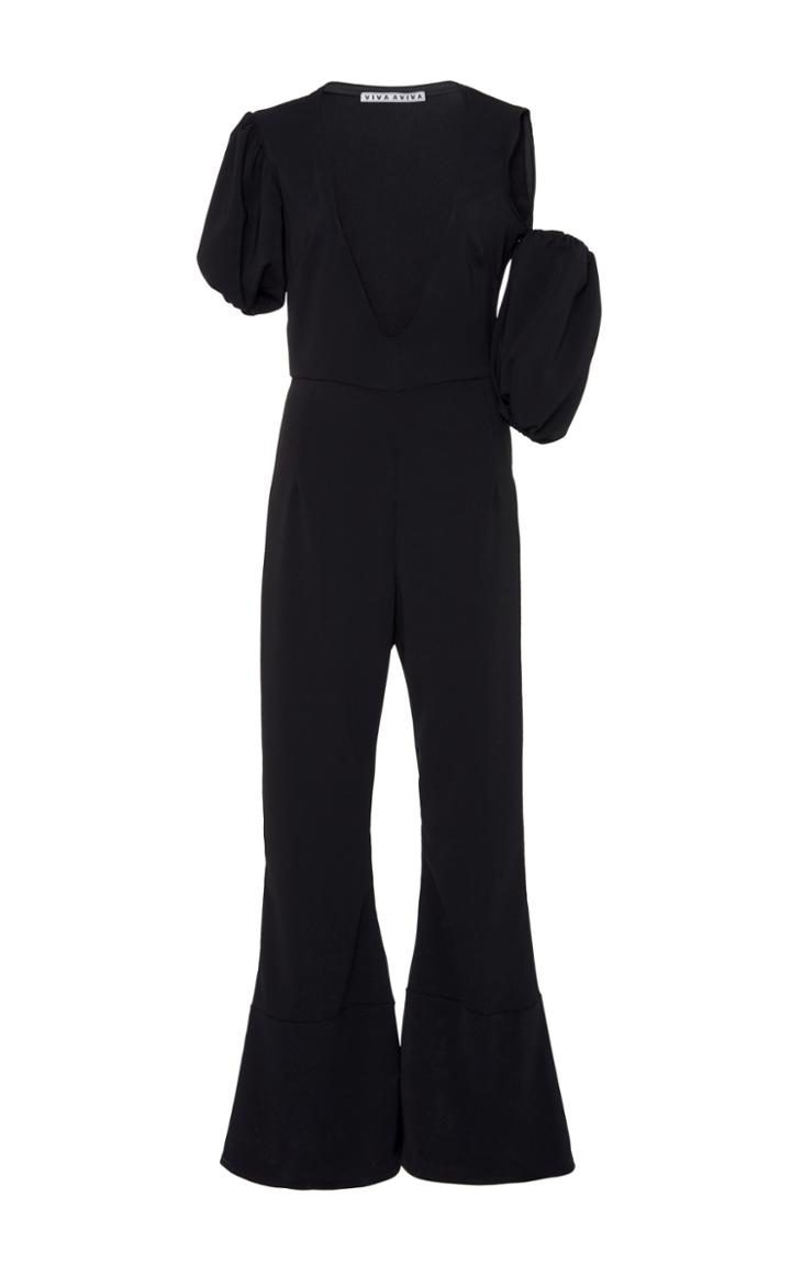 Viva Aviva Puff Sleeve Deep V Jumpsuit