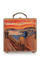 Olympia Le-tan The Scream Appliqud Embroidered Canvas Bag