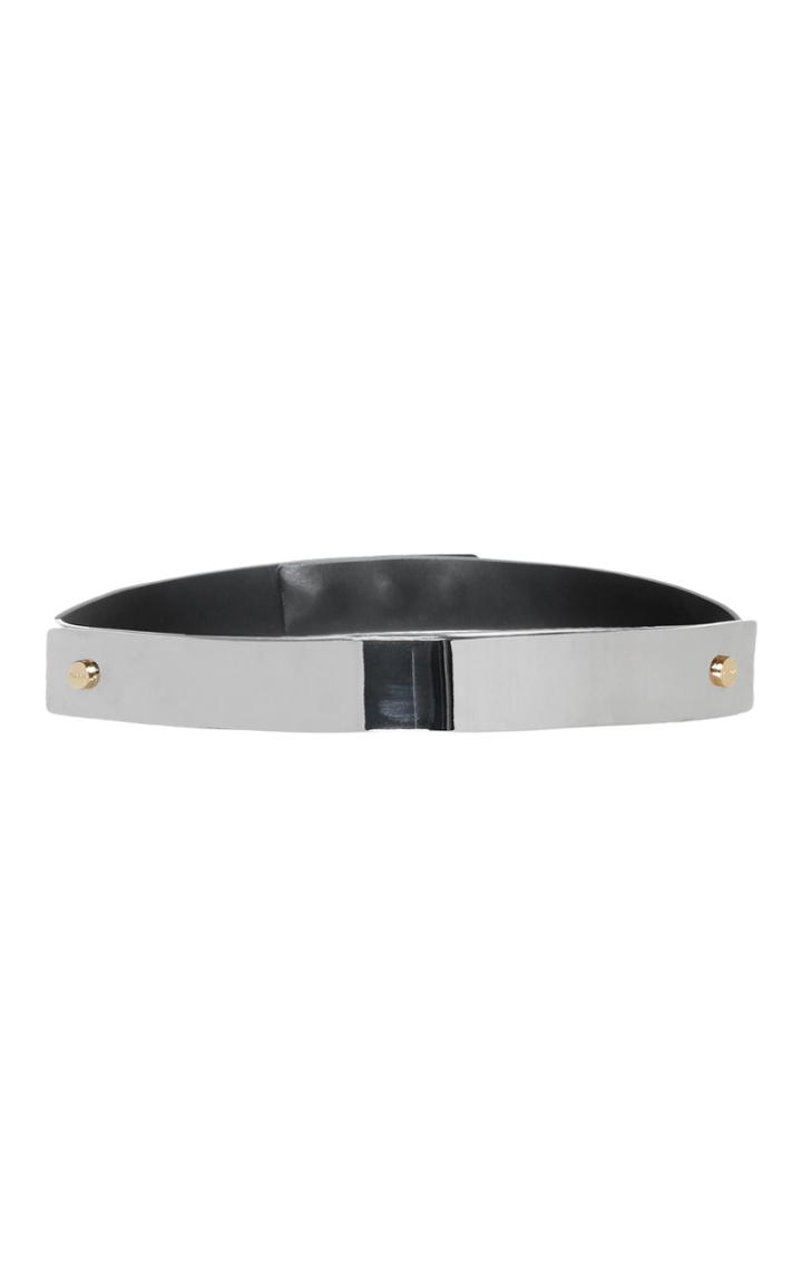 Paule Ka Wide Metallic Leather Belt