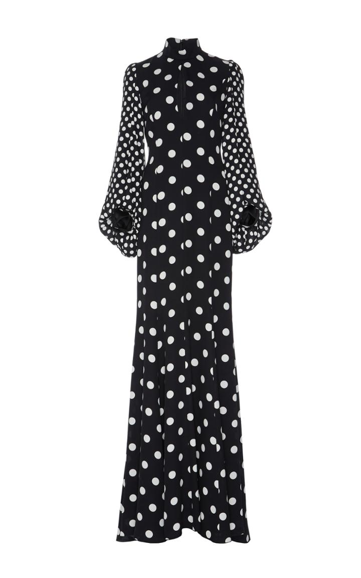Andrew Gn Polka Dot Long Dress