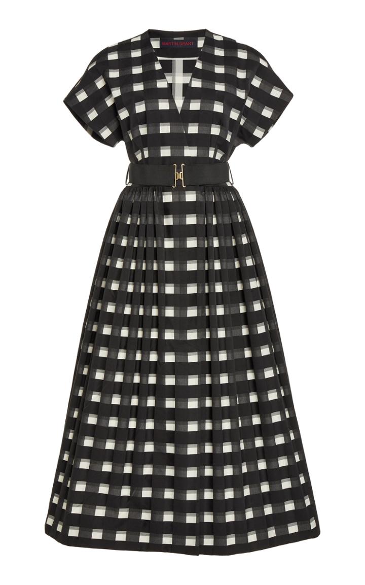 Moda Operandi Martin Grant Belted Gingham Wrap Dress