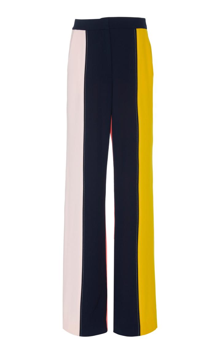 Moda Operandi Lela Rose Maggie Color-blocked Crepe Flared Pants Size: 0