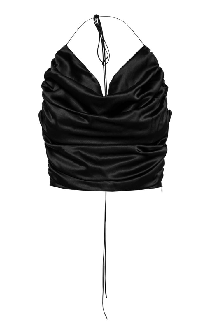 Moda Operandi Matriel Draped Silk Satin Halter Top