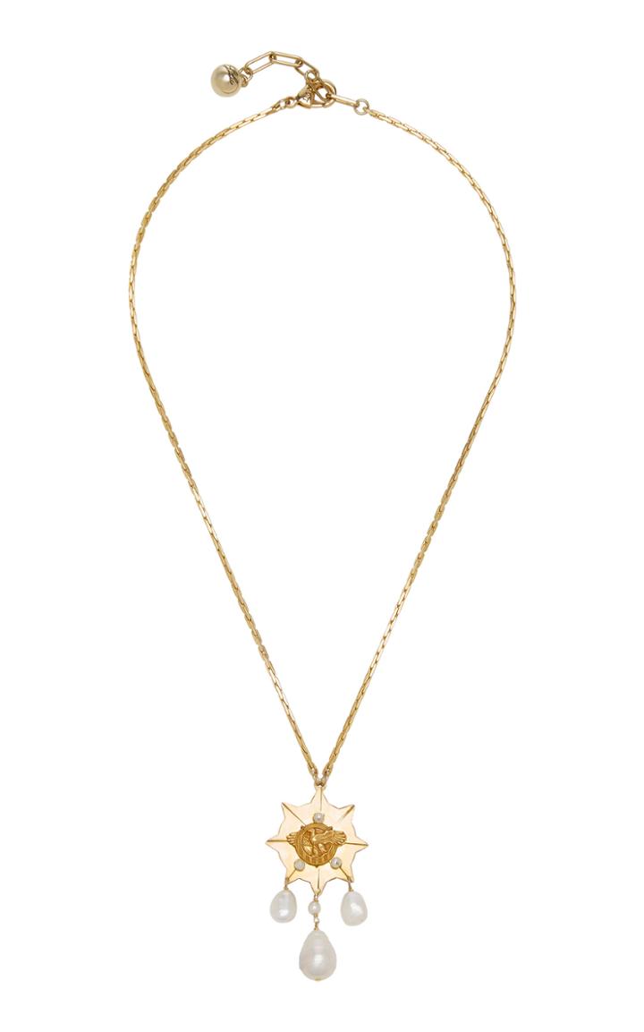 Lulu Frost Pearl-embellished 4k Gold Eagle Necklace