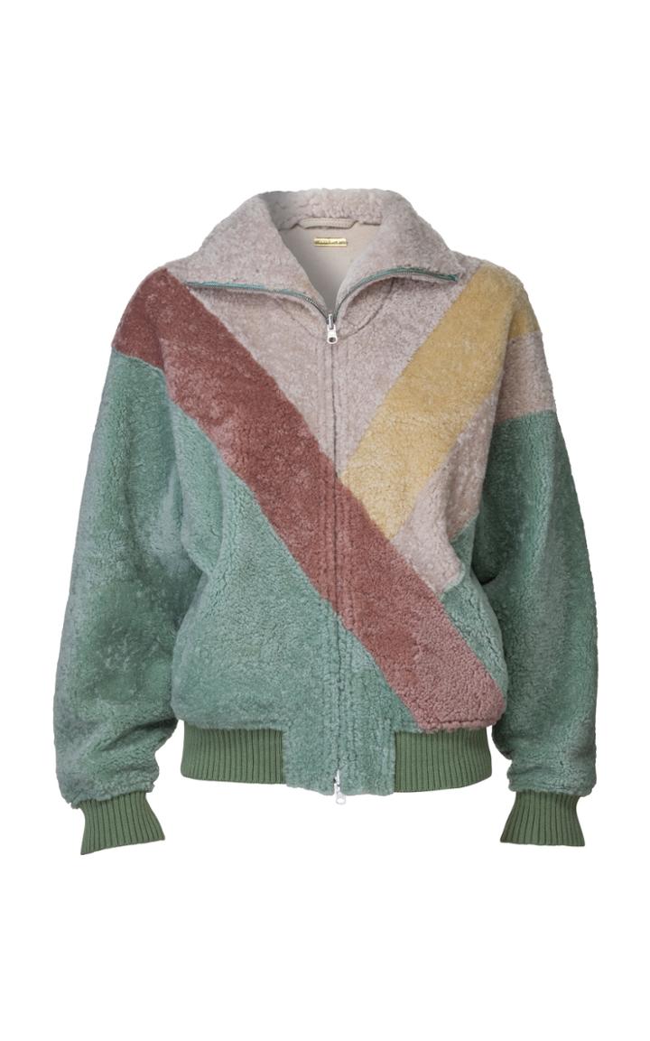 Moda Operandi Dodo Bar Or Issa Geometric-printed Shearling Bomber Jacket