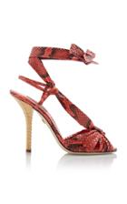 Dolce & Gabbana Tie-detailed Snake-effect Leather Sandals