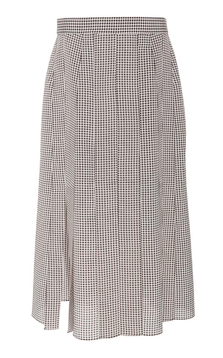 Joseph Charlie Mini Houndstooth Silk Maxi Skirt