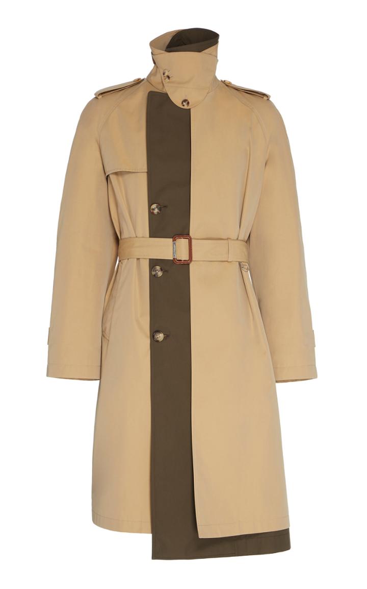 Alexander Mcqueen Belted Cotton-gabardine Trench Coat Size: 48