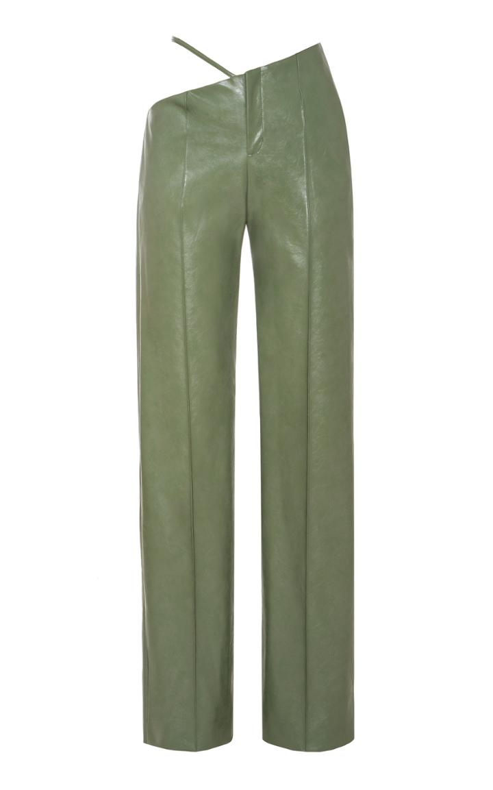 Moda Operandi Aleksandre Akhalkatsishvili Asymmetric Vegan Leather Wide-leg Pants