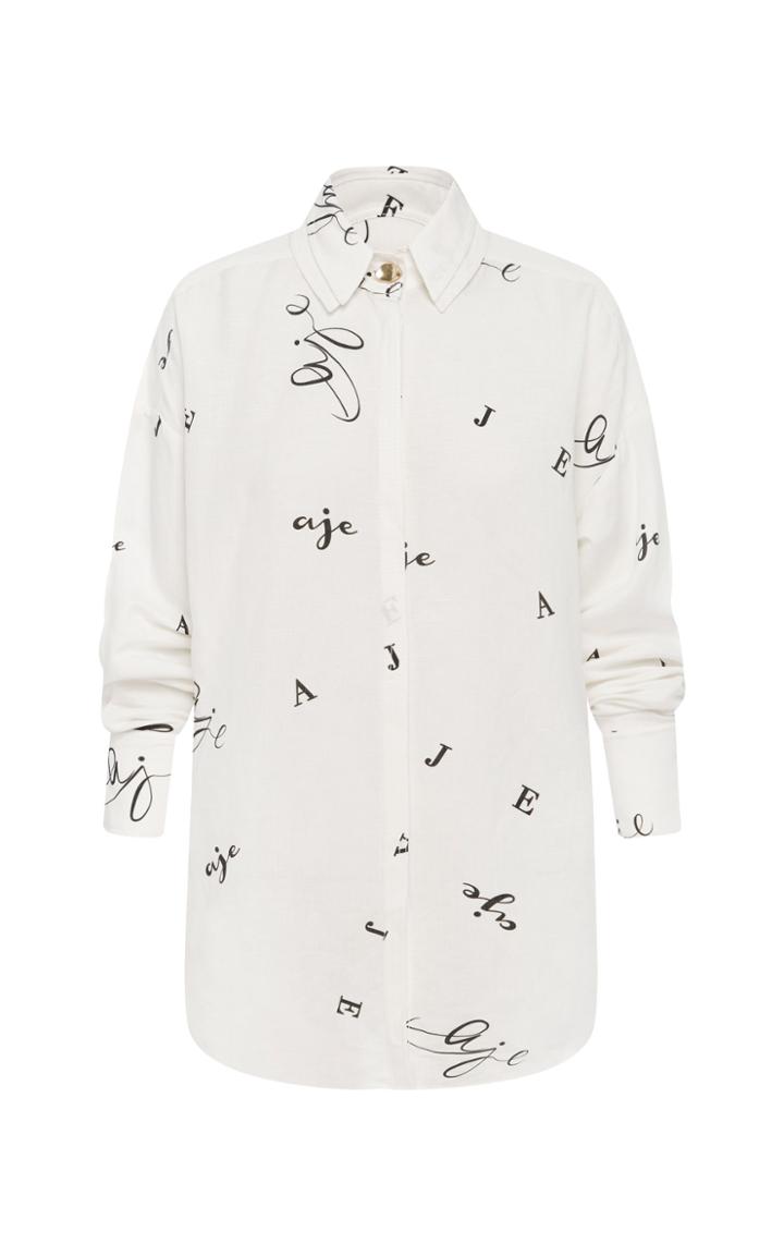 Aje Psychedelia Logo Linen-blend Shirt