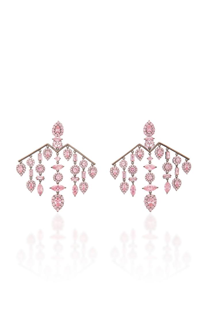 Fallon Versailles Silver-plated Crystal Chandelier Earrings