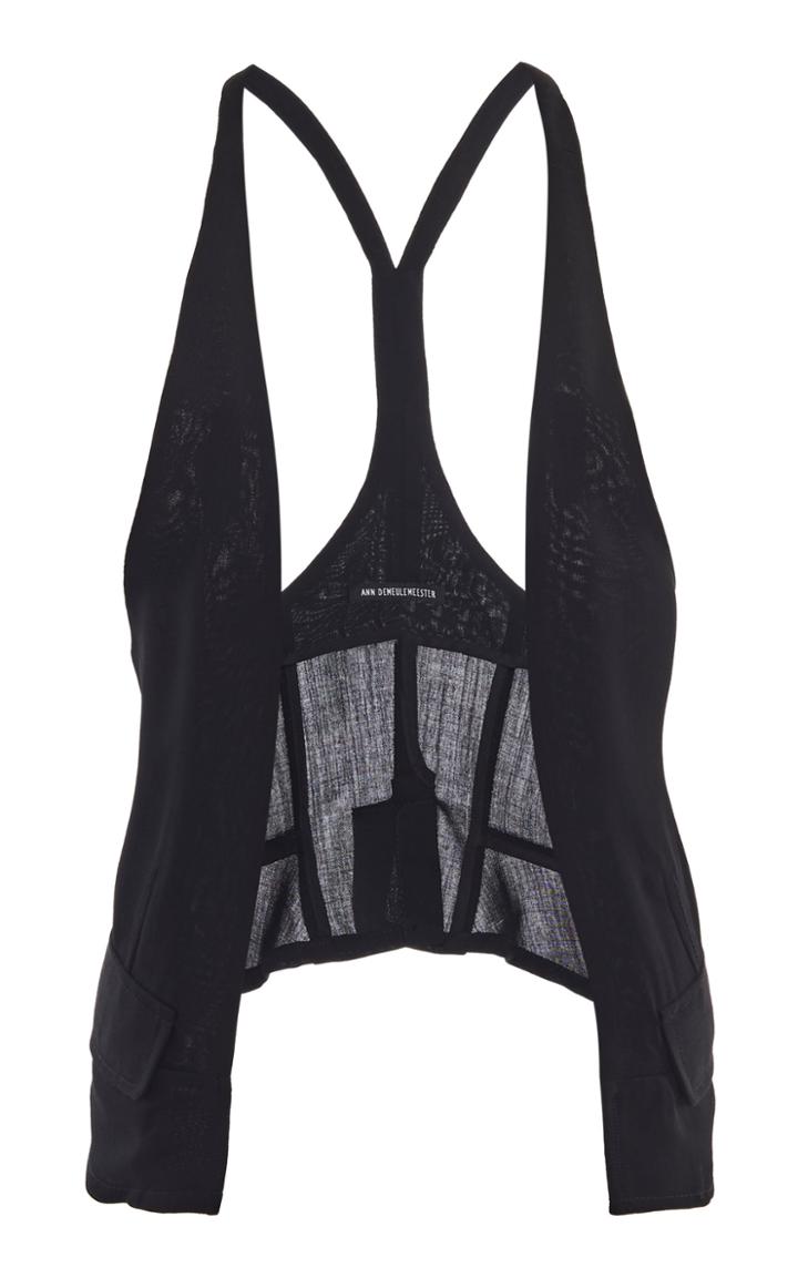 Moda Operandi Ann Demeulemeester Draped Crepe Waistcoat Size: 36