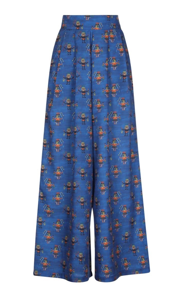 Moda Operandi Escvdo Acasia Printed Organic Cotton Wide-leg Pants