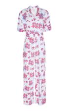 Gl Hrgel Floral Short Sleeve Linen Jumpsuit