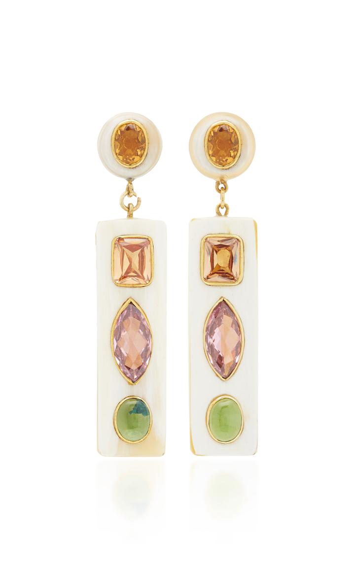 Ashley Pittman Ada Horn Multi-stone Earrings