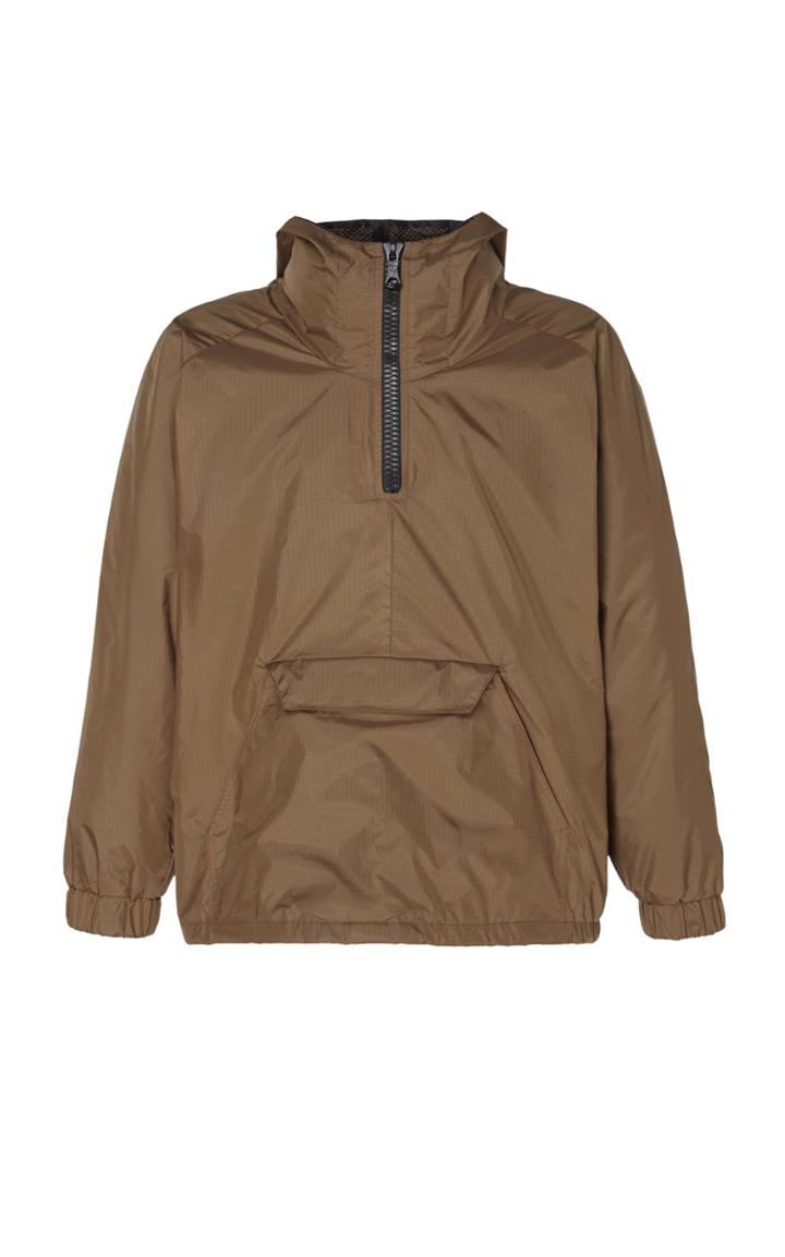 Rhude Brown Half Zip Jacket