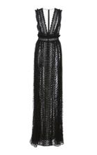 Zuhair Murad Deep V-neck Lace Gown