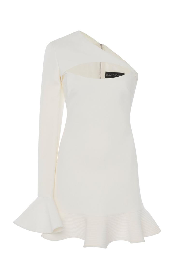 David Koma One Shoulder Crepe De Chine Mini Dress