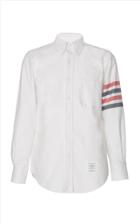 Thom Browne Stripe-detailed Cotton-flannel Button-down Shirt Size: 3
