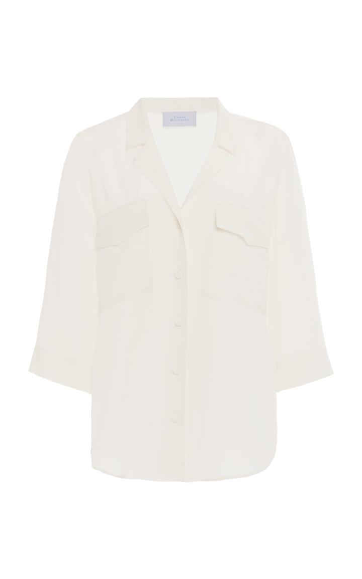 Luisa Beccaria Silk-blend Crepe De Chine Top