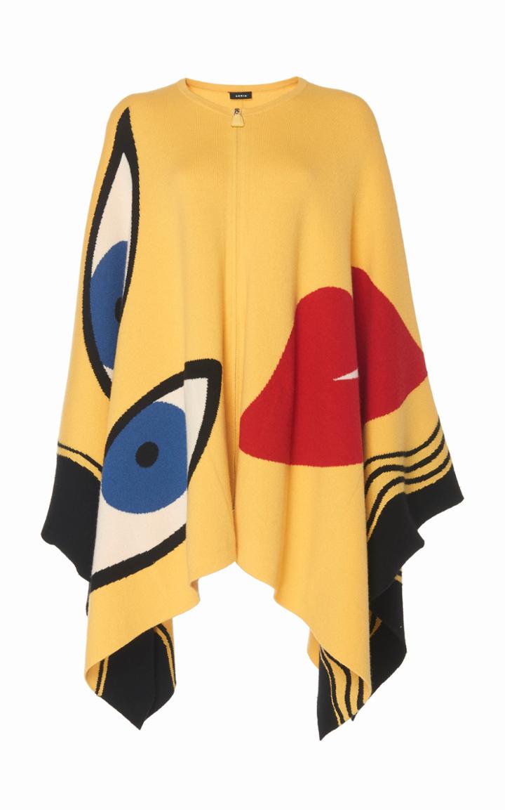 Akris Printed Cashmere Cape