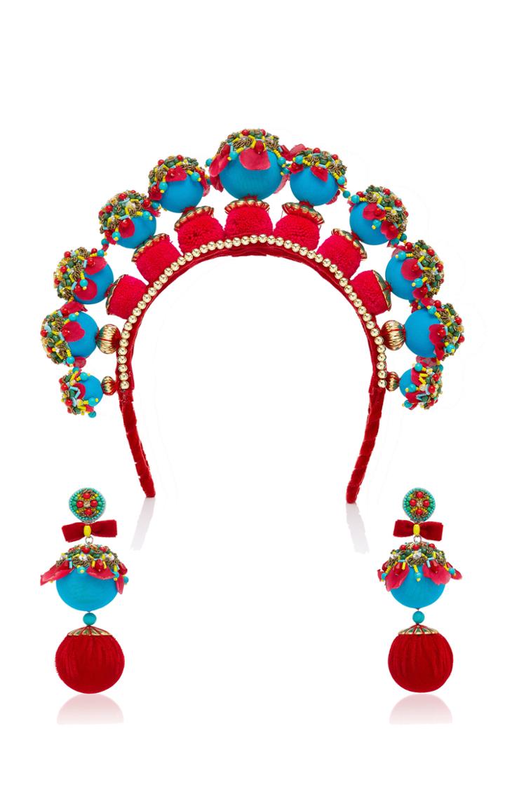 Ranjana Khan X Magnetic Midnight M'o Exclusive: Gonghzu Headband & Earrings Set