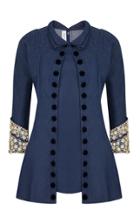 Razan Alazzouni Embellished Denim Coat Dress