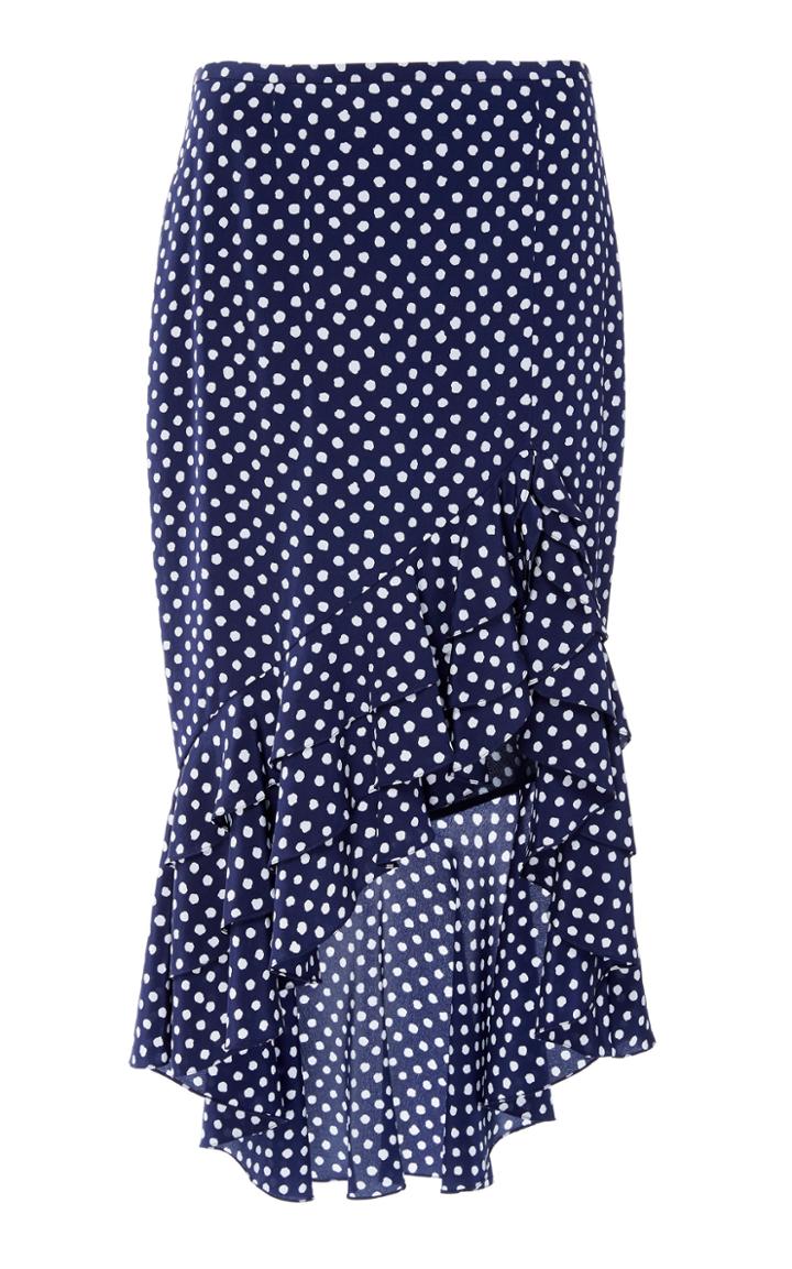 Michael Kors Collection Rumba Silk Polka Dot Skirt