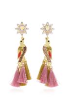 Mercedes Salazar Sabanero Dorado Tasseled Gold-plated Crystal Earrings
