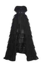 Zuhair Murad Strapless Tiered Lace Gown