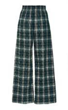 Tome Pleated Cotton Plaid Pant