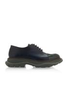 Alexander Mcqueen Paneled Two-tone Leather Brogues