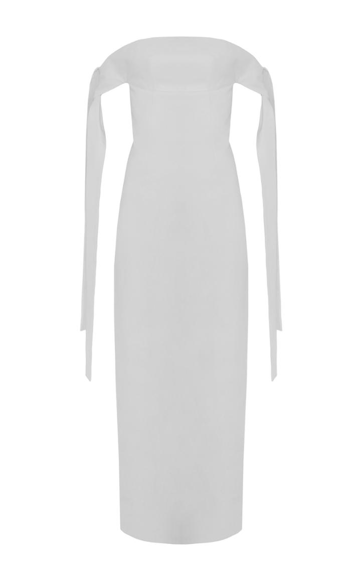 Lado Bokuchava Strapless Cotton Fitted Midi Dress