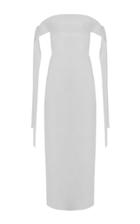 Lado Bokuchava Strapless Cotton Fitted Midi Dress