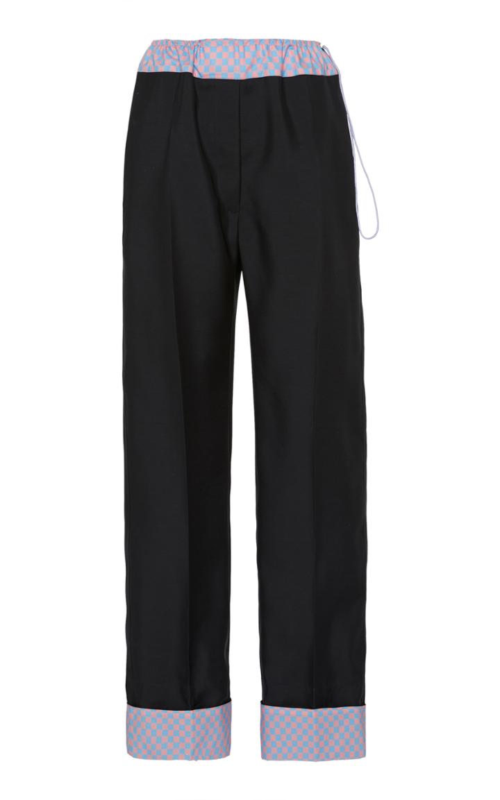 Moda Operandi Lanvin Check-lined Silk-wool Blend Pants Size: 34