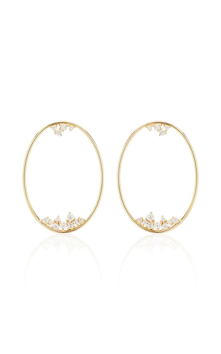 Moda Operandi Mizuki Large Oval Diamond Drop Earrings