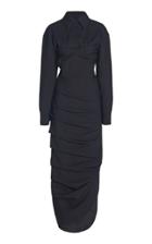 Moda Operandi A.w.a.k.e. Mode Shirting-inset Draped Wool Maxi Dress