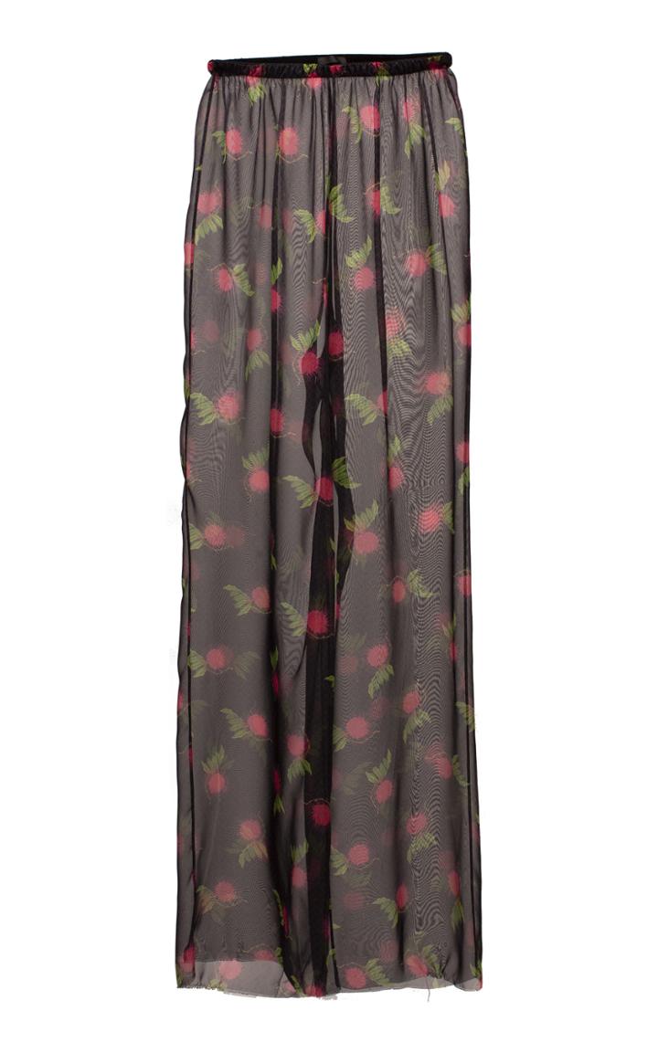 Moda Operandi Lake Studio Sheer Floral Wide-leg Pants Size: 42
