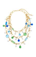 Loulou De La Falaise Three Row 24k Gold-plated Crystal Necklace