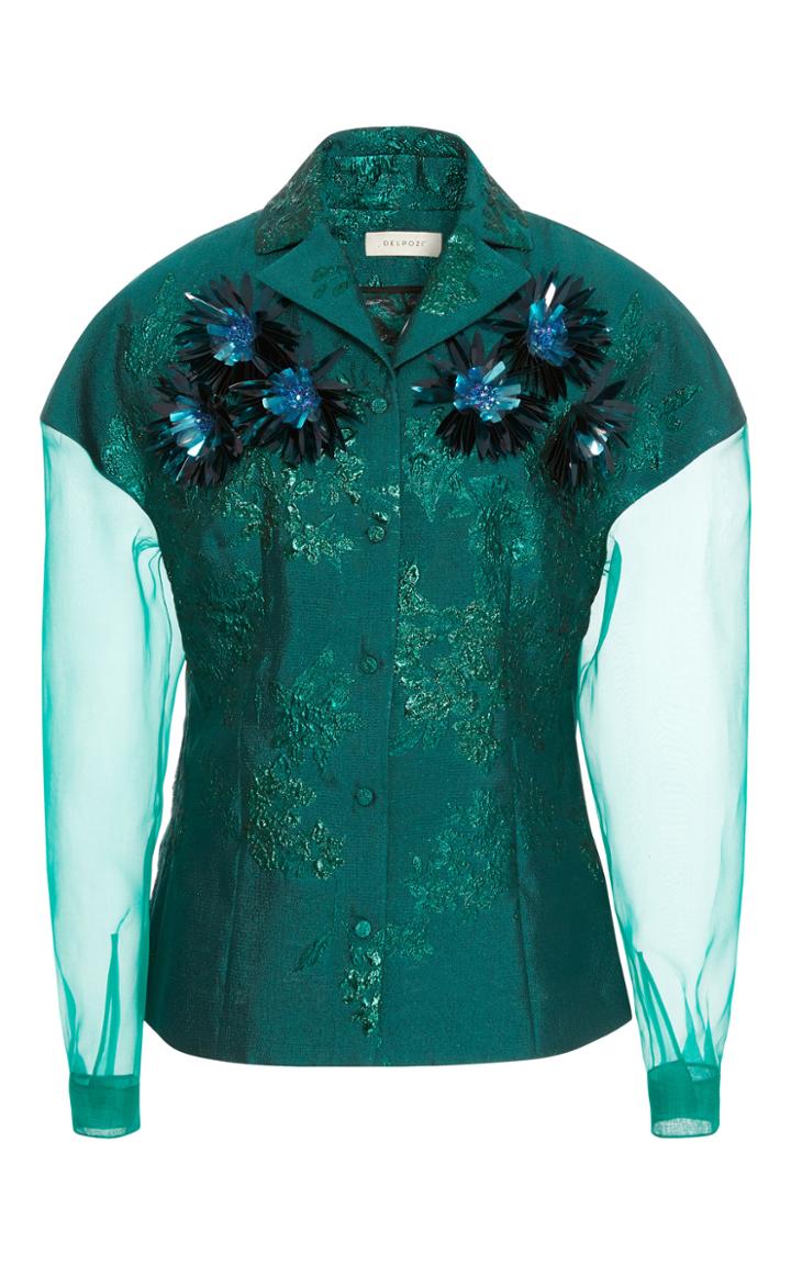Delpozo Embellished Jacquard Shirt