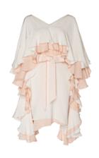 Huishan Zhang Niki Ruffled Silk Mini Dress