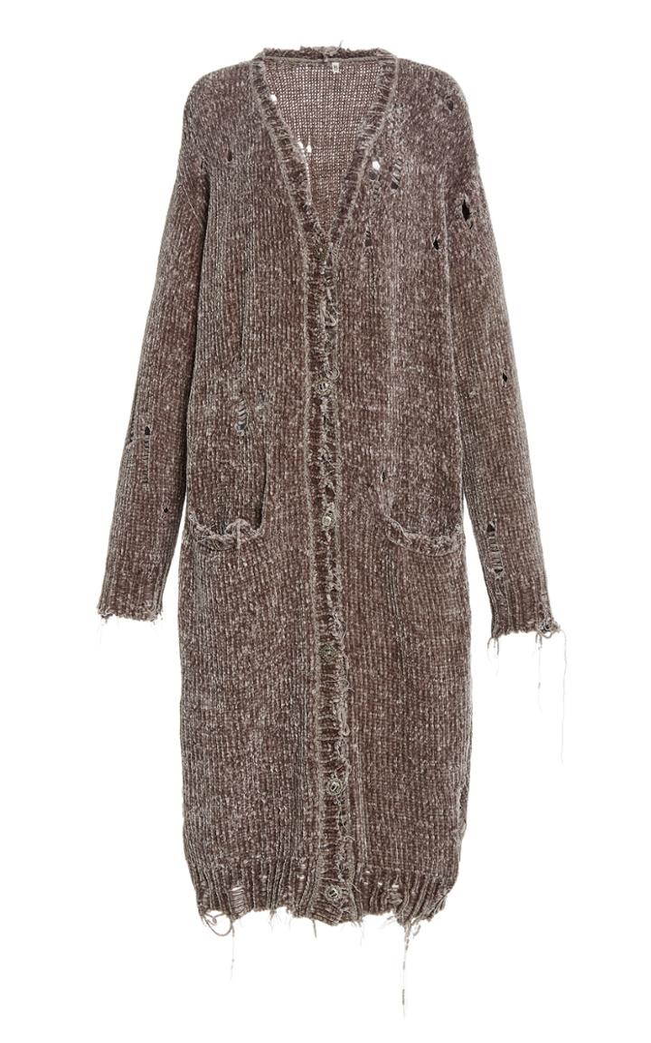 Moda Operandi R13 Oversized Distressed Chenille Long Cardigan