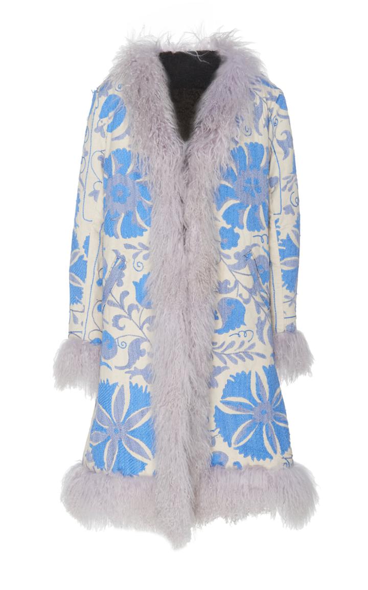 Zazi Vintage Floral Jacquard Suzani Vintage Coat