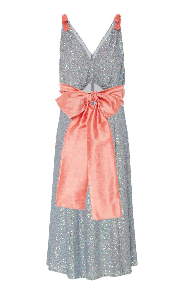 Moda Operandi Markarian Ruggiero Sequin Open Front Dress With Bows And Sash Size: 0