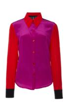 Adam Selman Color Block Shrunken Shirt