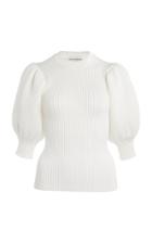 Moda Operandi Cecilie Bahnsen Maddy Ribbed-knit Puff-sleeve Top
