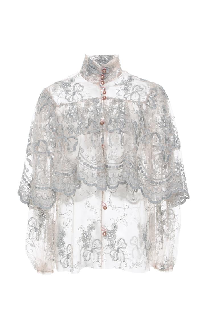 Luisa Beccaria Ruffled Lace Blouse
